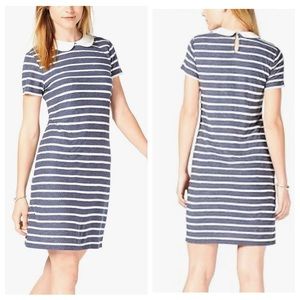 NWT Maison Jules Peter Pan Collar Striped Dress, Small